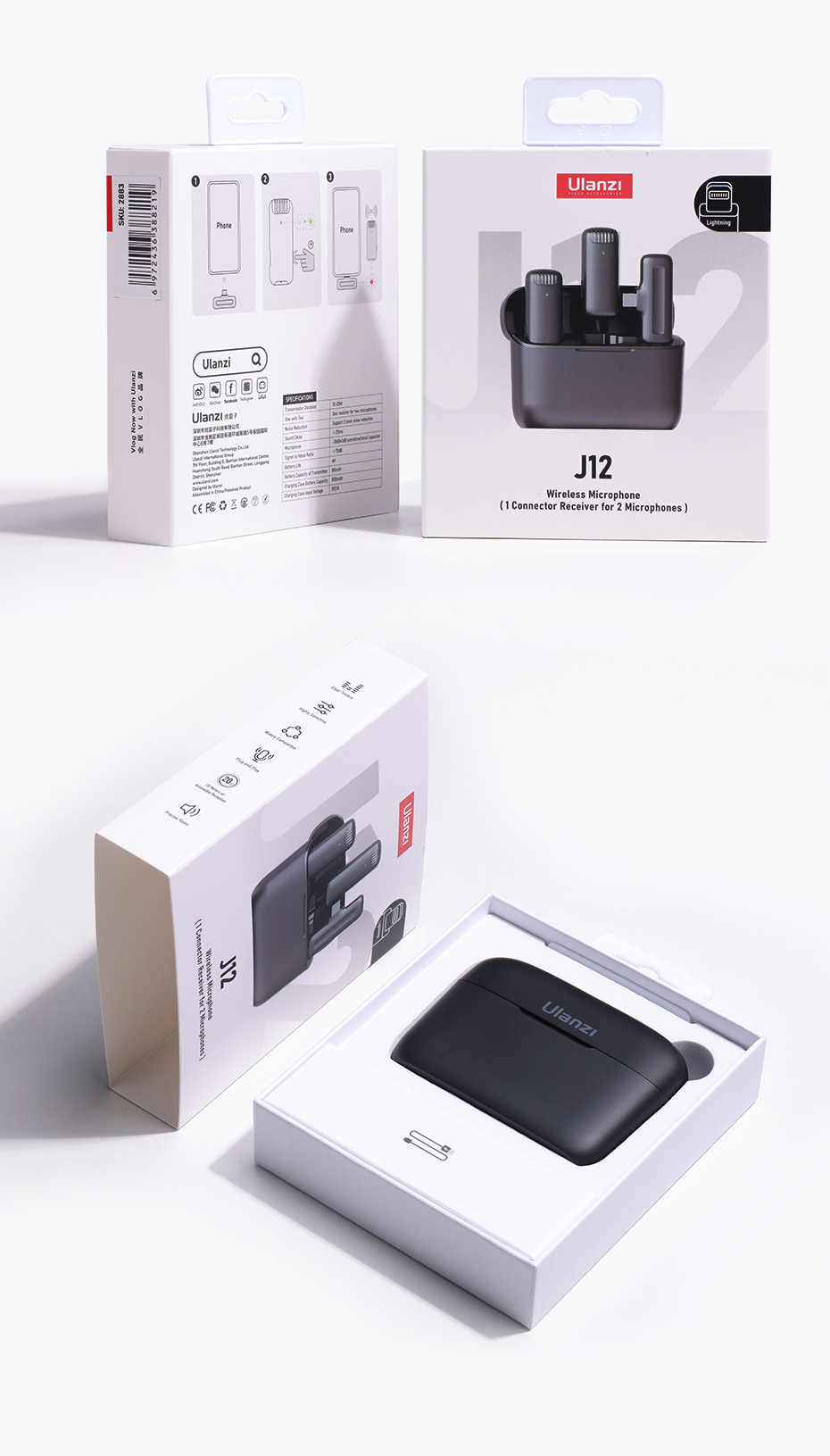 J12 Pro : micro sans fil polyvalent pour un son cristallin sur les mobiles, les ordinateurs portables et plus encore