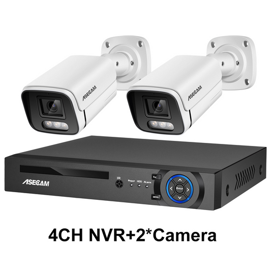 AI-Enhanced 4K 8MP Home Surveillance System with Audio Mic - 2 Can + Build-in HDD 1T