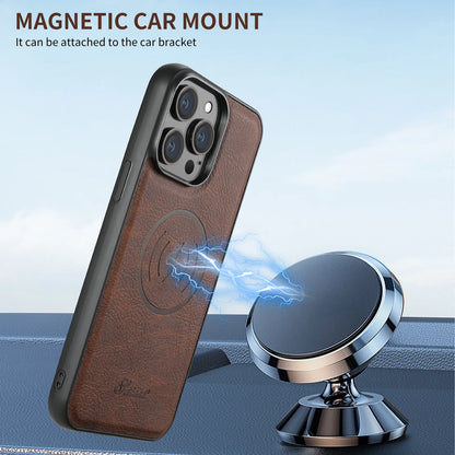 Magnetic MagSafe Card Holder 2 in 1 Leather Phone Case