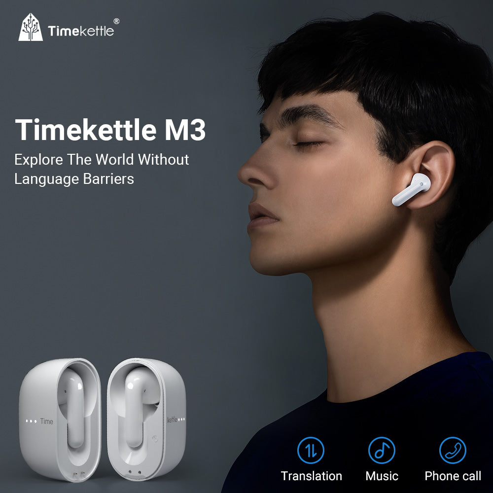 TimeKettle M3 Simultaneous Language Translation Earbuds for Business & Travel